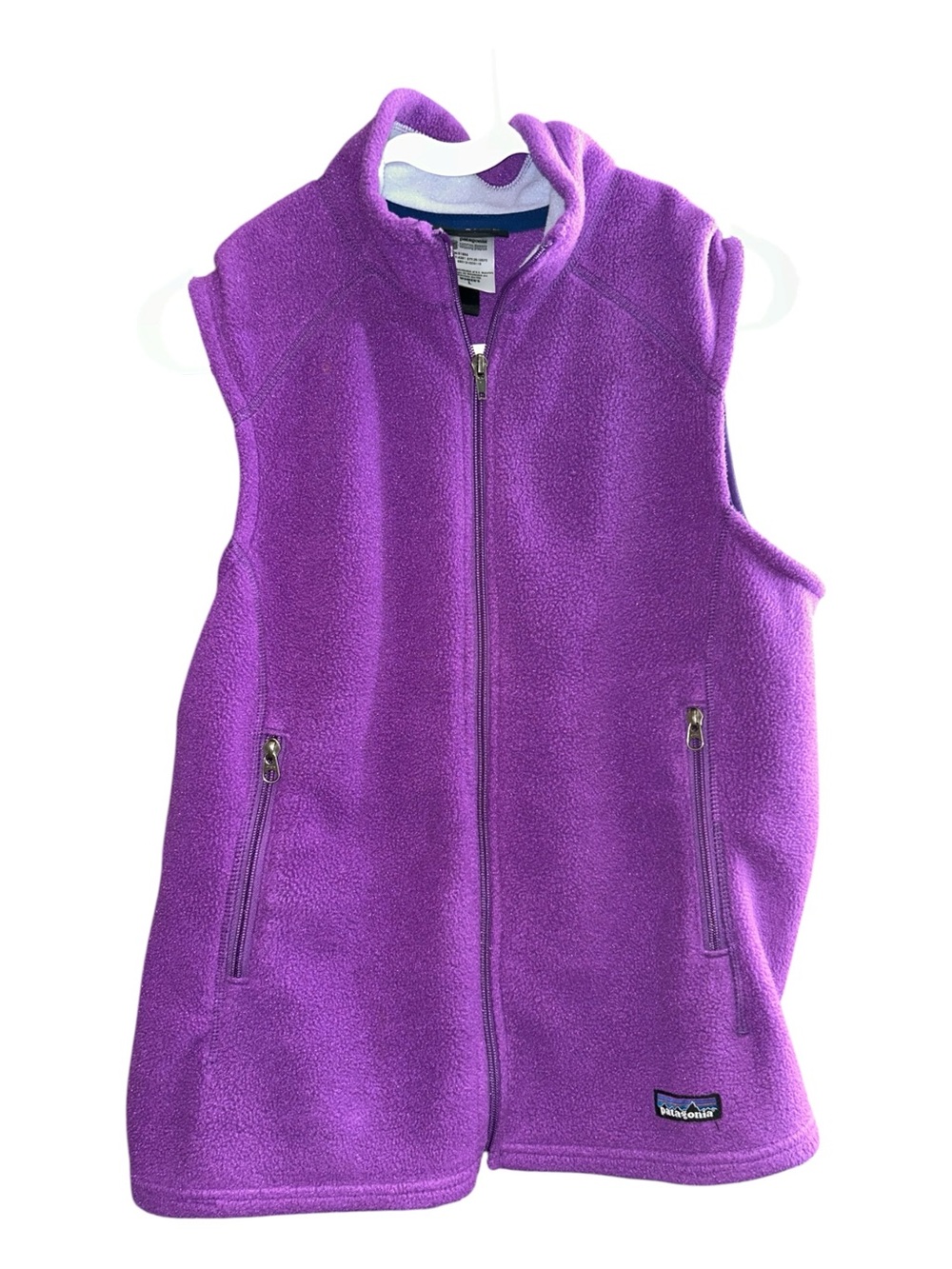 Patagonia Kids Purple Fleece Vest - Girls Zip Front Layer
